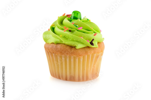 mini tasty cupcake isolated on white background