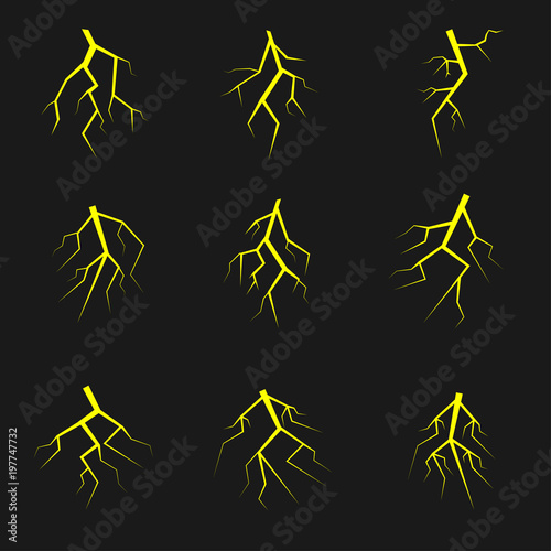 Lightning icon set