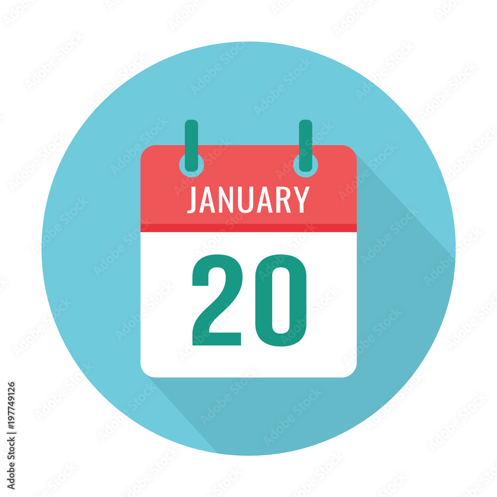 january-20-calendar-flat-icon-reminder-wall-round-blue-and-red-holiday-wedding-birthday-date-event-stock-vector-adobe-stock