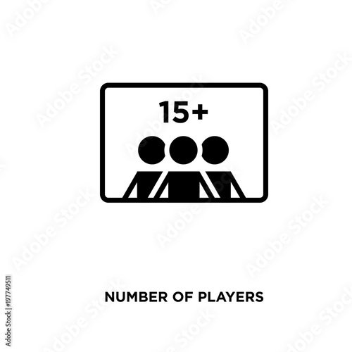 number of players icon isolated on white background for your web, mobile and app design