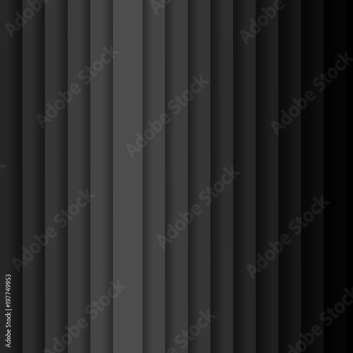 Vertical vector stripes with shadow Abstract dark background pattern with diagonal stripes from gray to black color Contemporary graphic design cover geometric pattern with lines banner pattern Vector