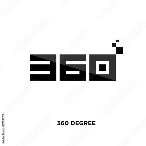 360 degree icon isolated on white background for your web, mobile and app design