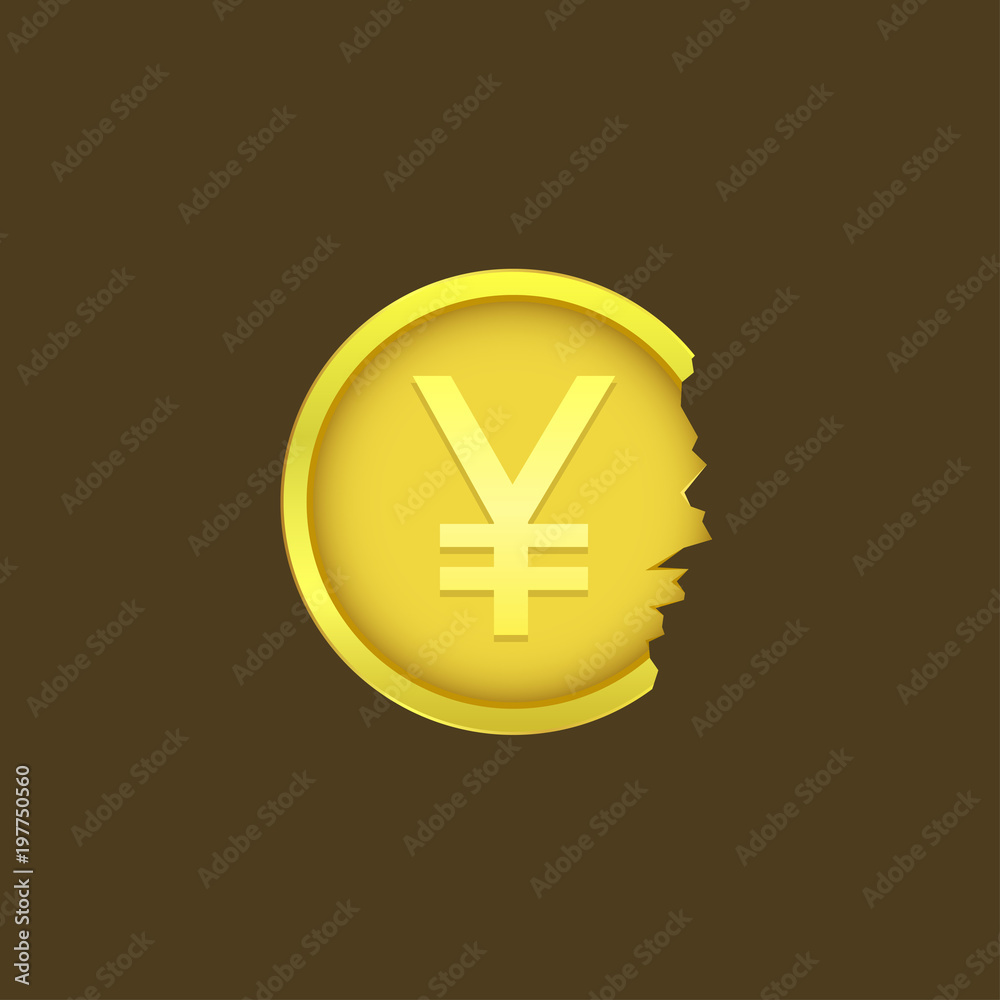 Obraz premium Cracked Dollar coin