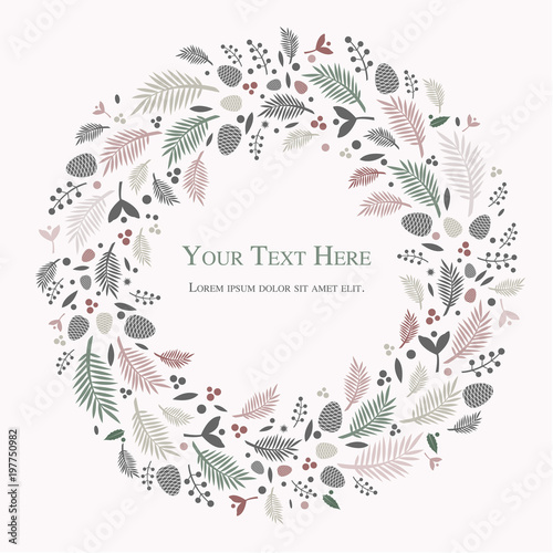 Natural wreath decoration vector