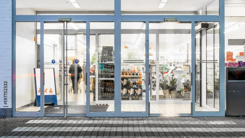 People buying at the supermarket, time lapse - All brands and logos removed