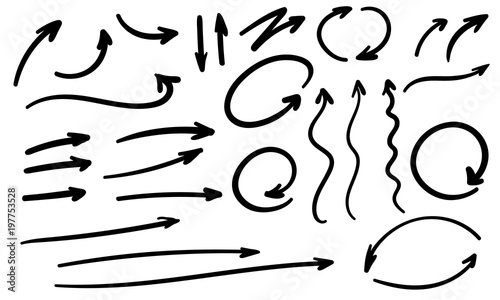 Hand drawn arrows vector ic...