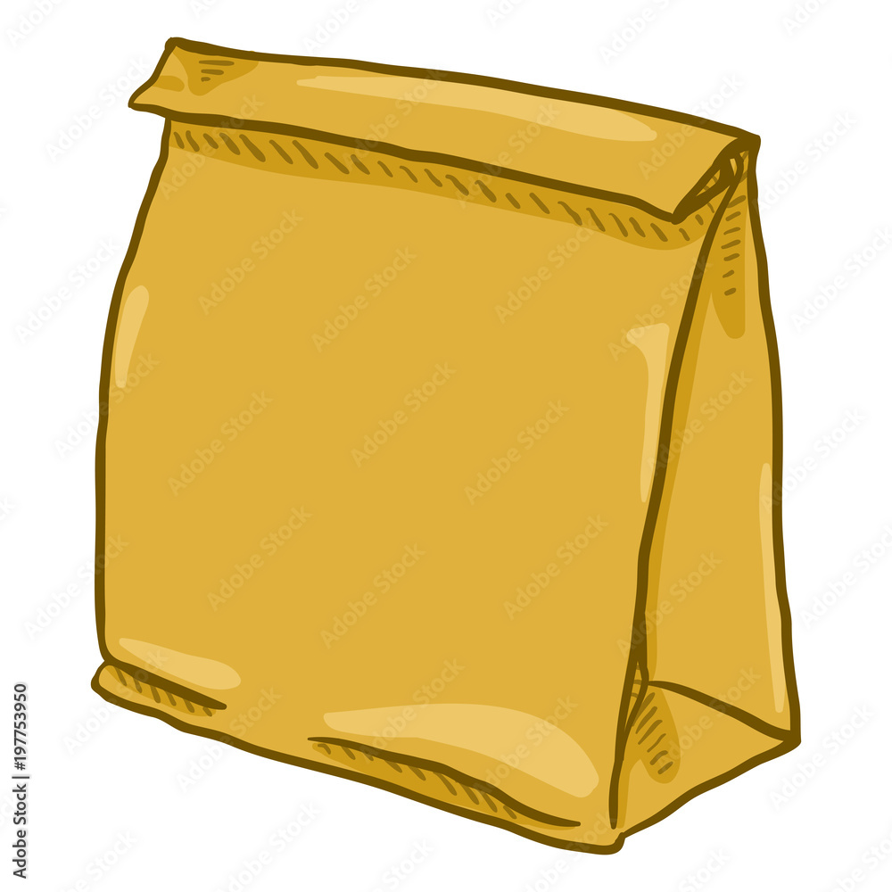 Vector Cartoon Brown Paper Bag for Grocery Shopping Stock Vector | Adobe  Stock