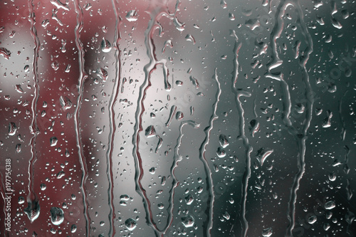 Fotografija Rain drops on window , rainy day