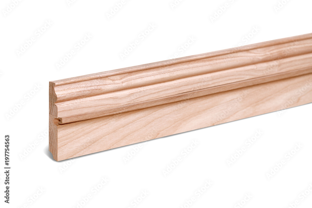 wooden plinth on a white background