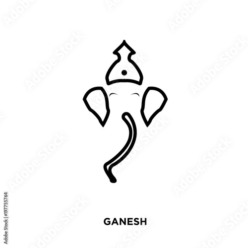 ganesh icon isolated on white background for your web, mobile and app design