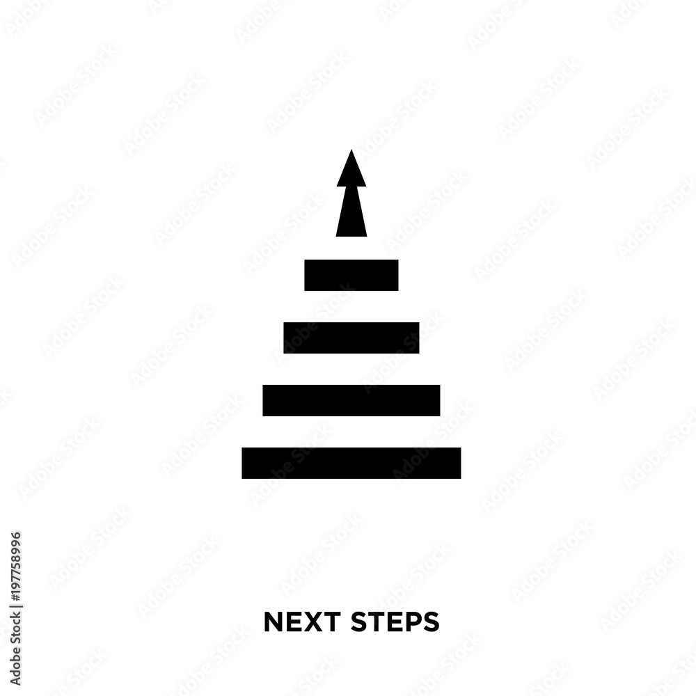 next steps icon isolated on white background for your web, mobile and app design