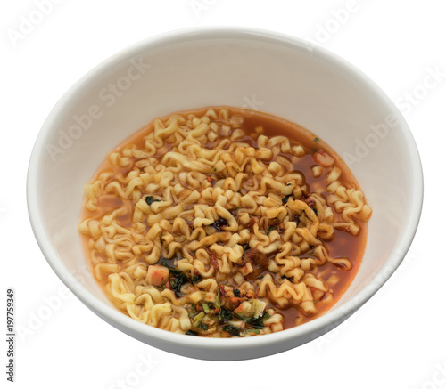 Instant noodles in bowl