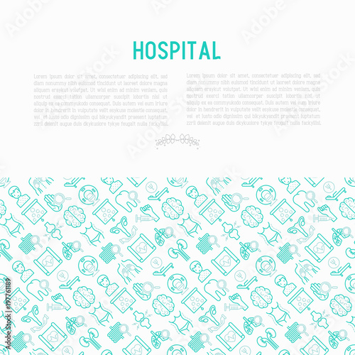 Hospital concept with thin line icons for doctor's notation: neurologist, gastroenterologist, manual therapy, ophtalmologist, cardiology, allergist, dermatologist, dentist. Vector illustration.