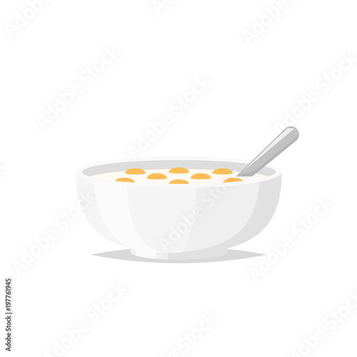 Bowl of cereal vector illustration