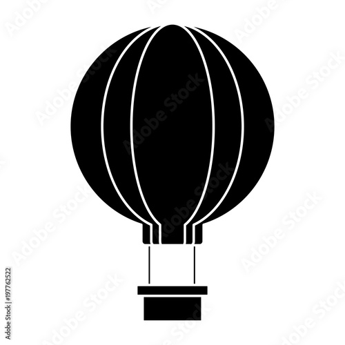 hot air balloon icon over white background, vector illustration