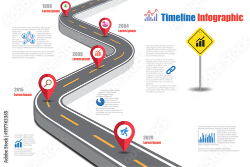 Business road map timeline infographic expressway concepts designed for abstract background template milestone diagram process technology digital marketing data presentation chart Vector illustration