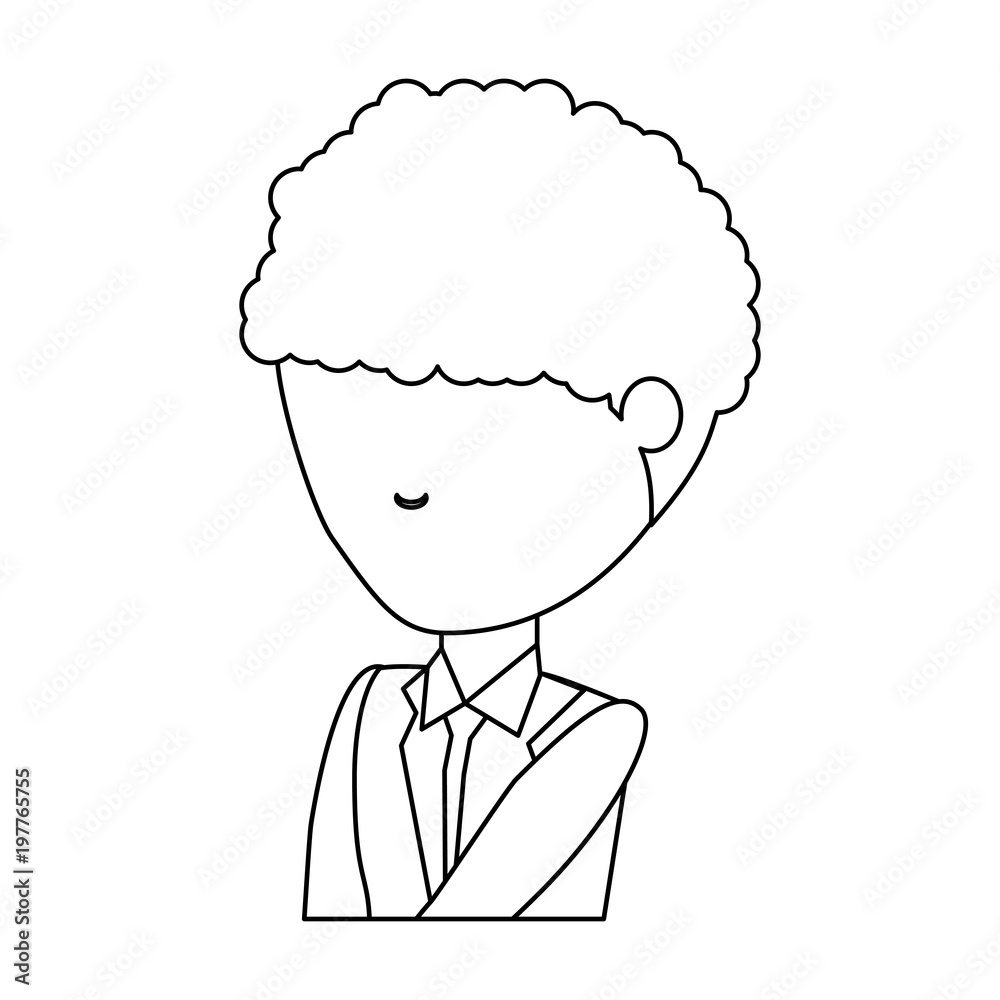 avatar businessman icon over white background, vector illustration