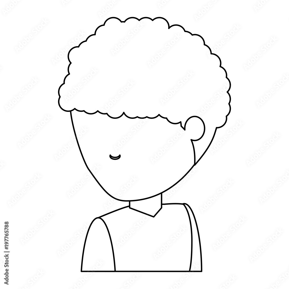 avatar man with afro hairstyle icon over white background vector illustration