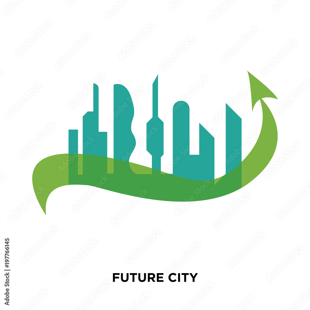 future city icon isolated on white background for your web, mobile and app design