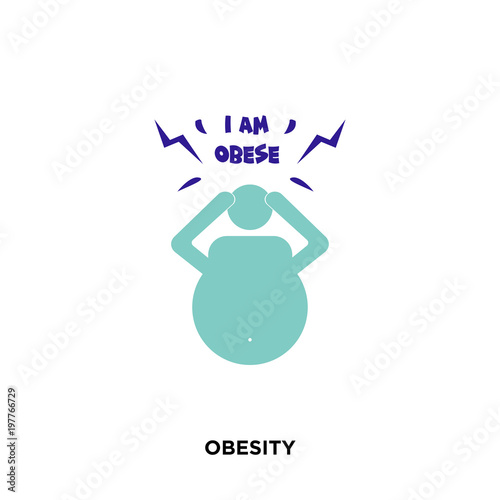 obesity icon isolated on white background for your web, mobile and app design