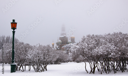 Winter view of the orthodox Church of the Savior on Spilled Blood(
