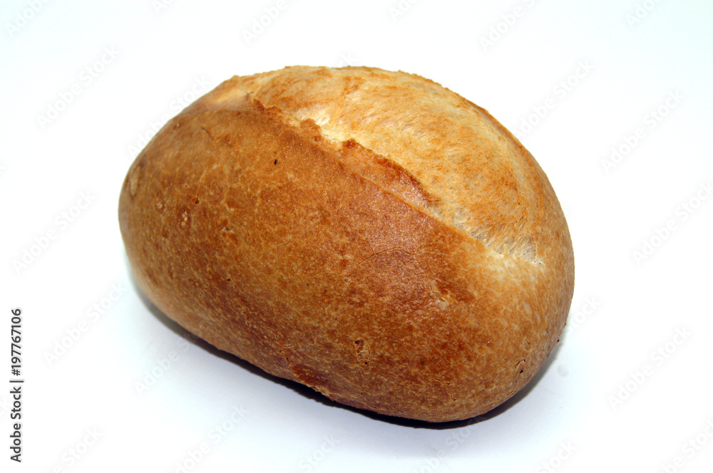 Weizen Brötchen freigestellt auf weißem Hintergrund Weizen Brötchen freigestellt auf weißem Hintergrund