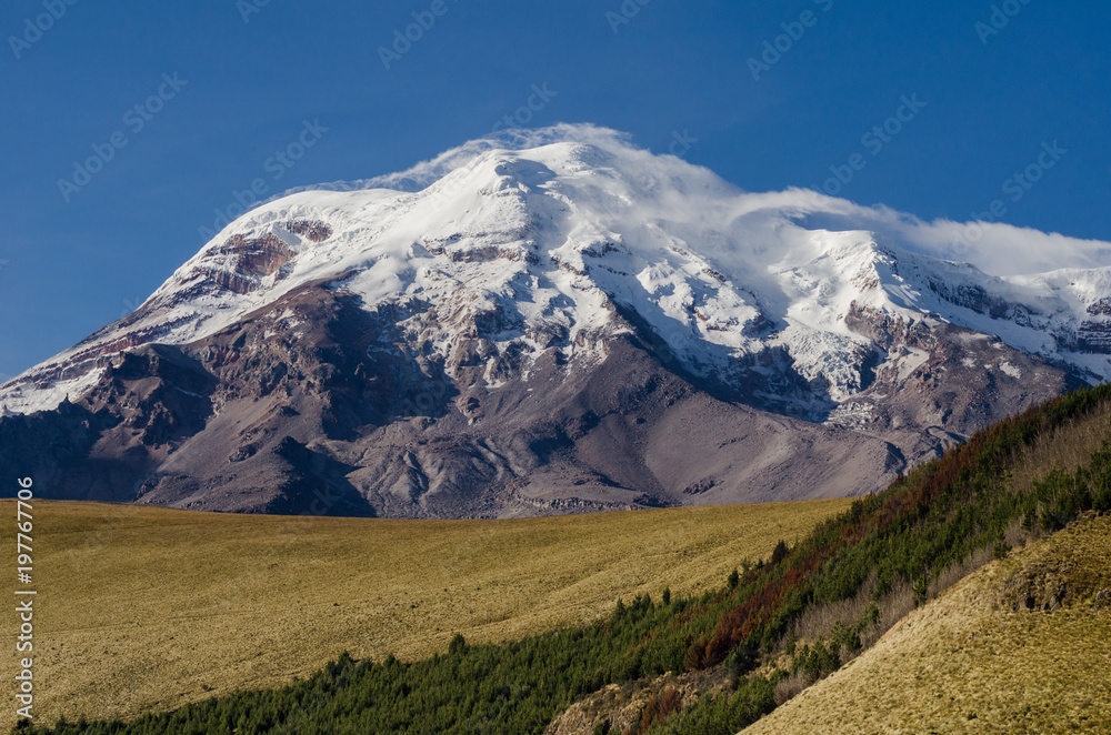 snowy mountain andean volcano chimborazo southamerica snowy mountain andean volcano chimborazo southamerica