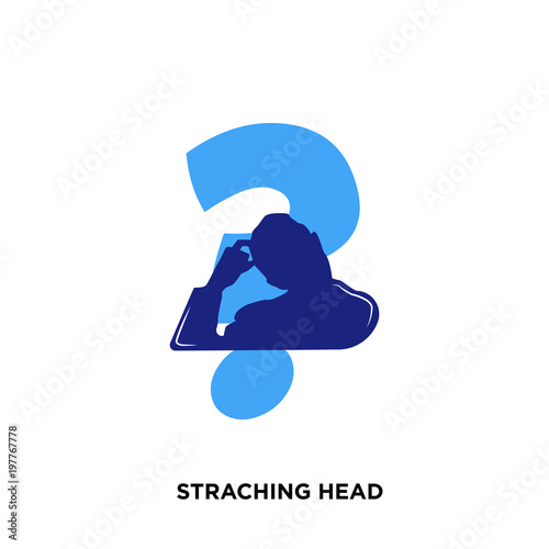 scratching head icon isolated on white background for your web, mobile and app design