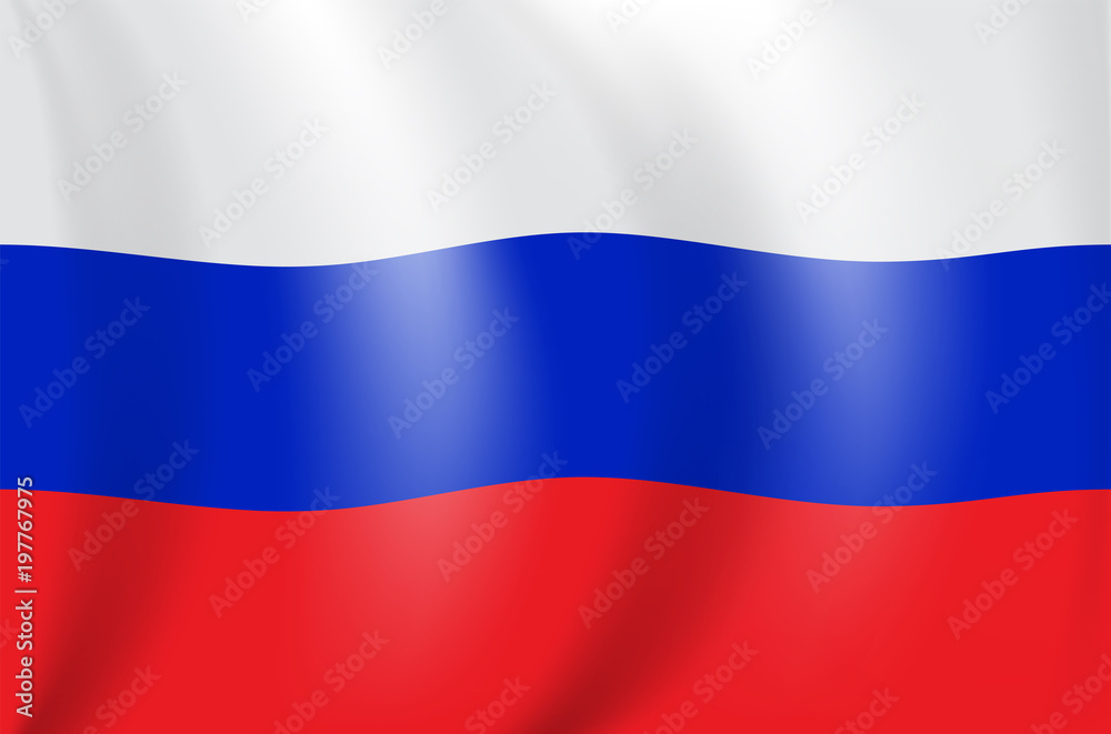 Realistic 3D drawing flag of the Russian Federation (Russia). Vector Illustration. Realistic 3D drawing flag of the Russian Federation (Russia). Vector Illustration.