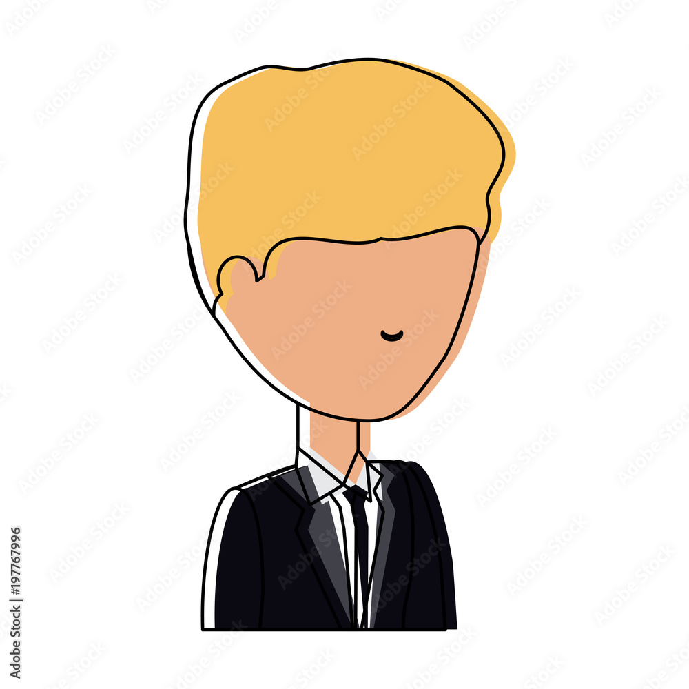 avatar businessman icon over white background, colorful design.  vector illustration
