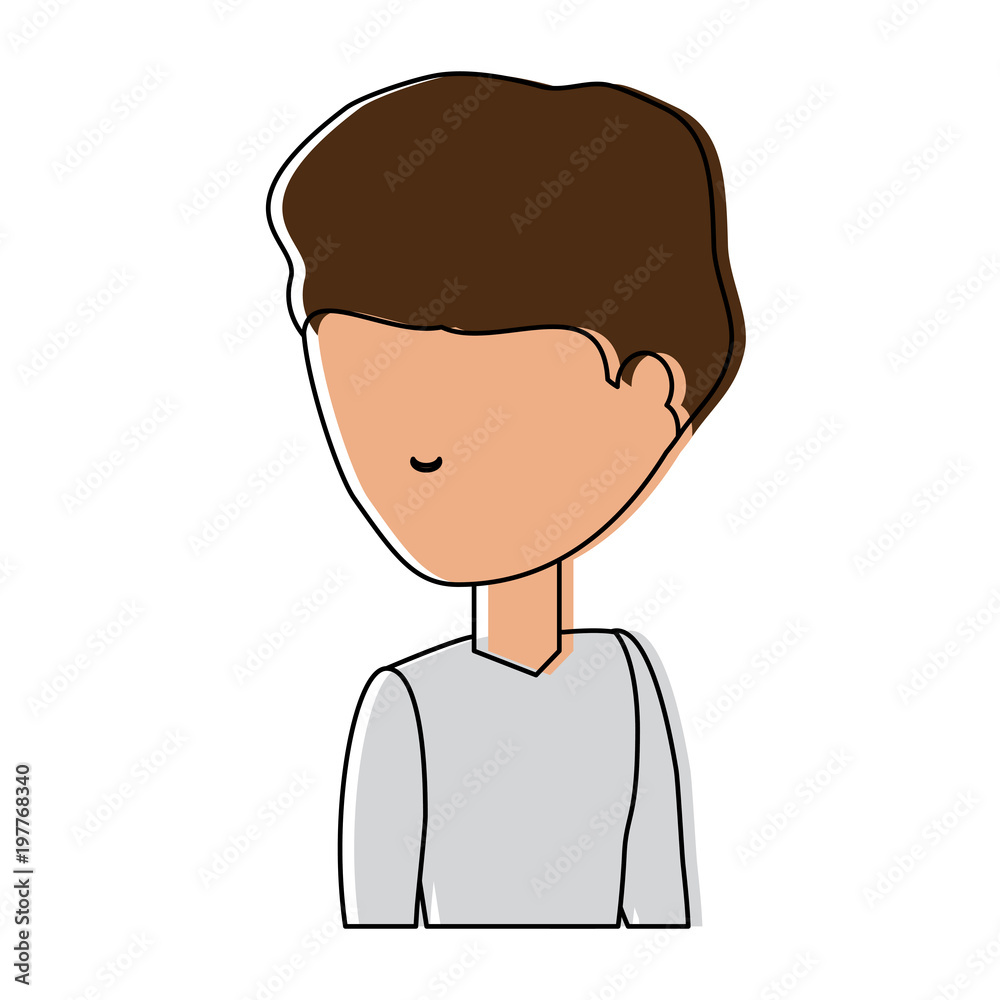 avatar young man icon over white background colorful design. vector illustration
