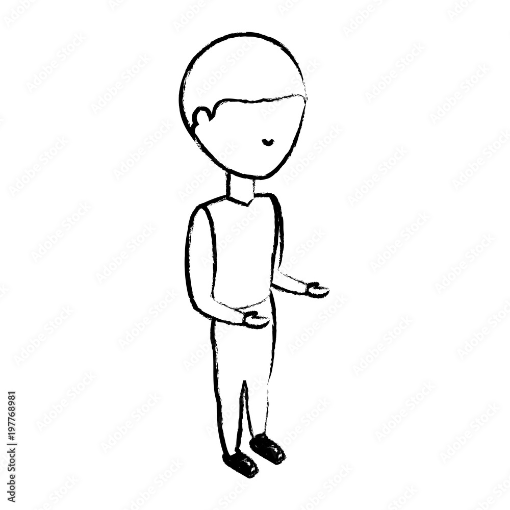 sketch of avatar man wearing casual clothes standing icon over white background vector illustration sketch of avatar man wearing casual clothes standing icon over white background vector illustration