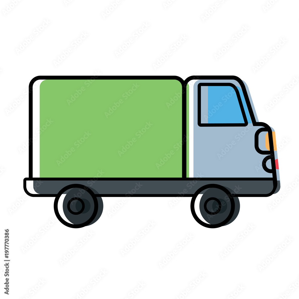 cargo truck icon over white background, colorful design.  vector illustration