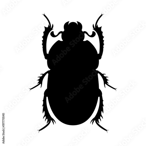 Vector image of a scarab beetle silhouette