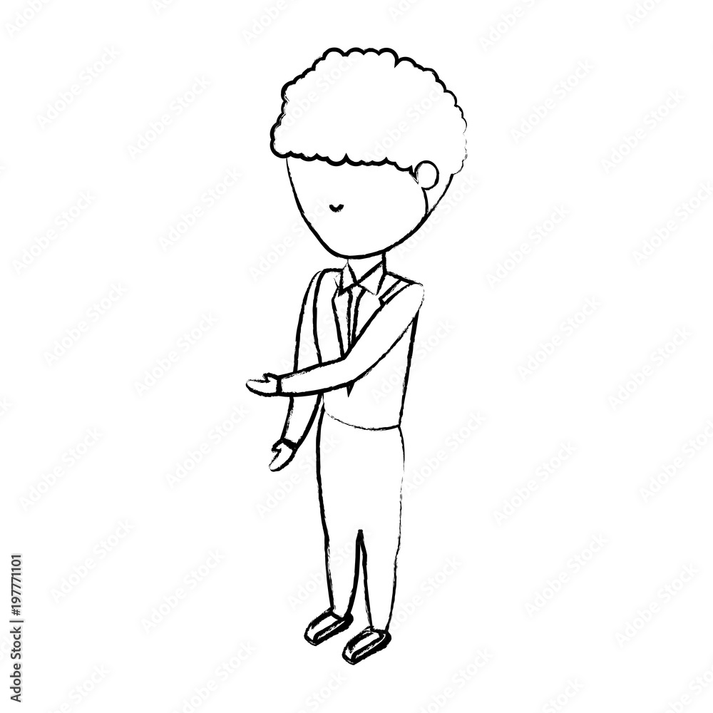 sketch of avatar businessman standing over white background, vector illustration sketch of avatar businessman standing over white background, vector illustration