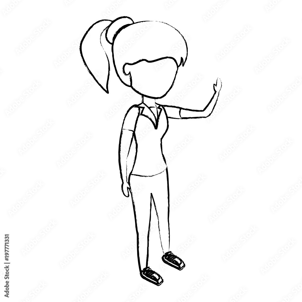 sketch of avatar businesswoman standing over white background, vector illustration sketch of avatar businesswoman standing over white background, vector illustration
