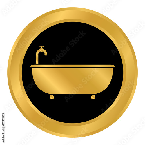Bathtub button on white. Free Download Bathtub button on white. - GFXLoad