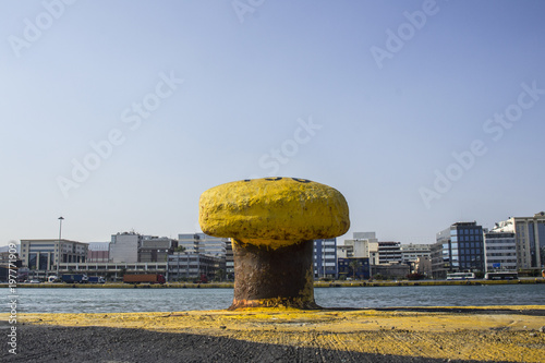 Boat Hook in Athena Port, Greece photo