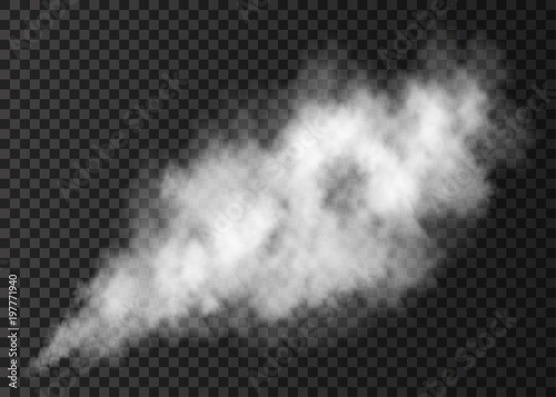 White  smoke puff isolated on transparent background. photo