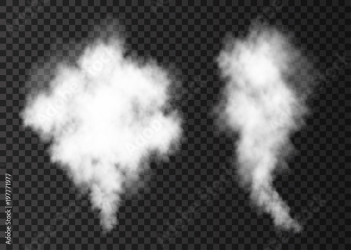 White  smoke burst  isolated on transparent background.