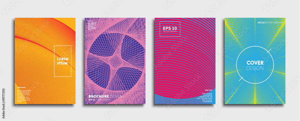 Vector cover designs. Future Poster template. Smartphone modern background set.