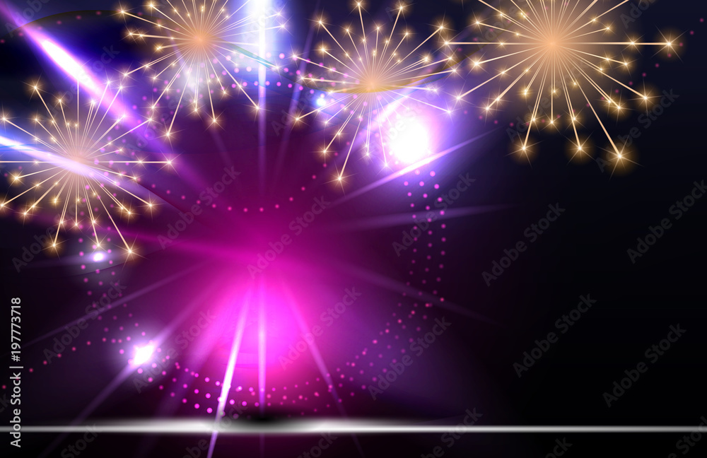 Glossy Fireworks Background Vector Illustration Glossy Fireworks Background Vector Illustration