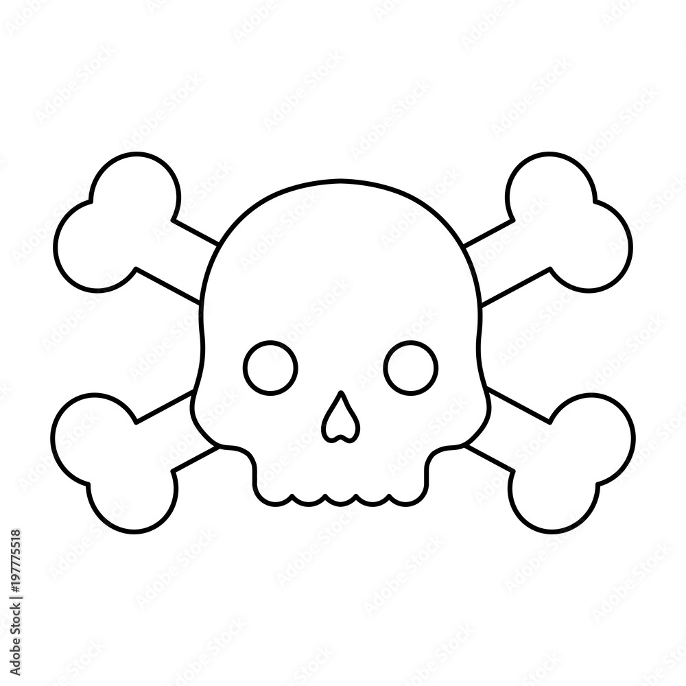 danger skull icon over white background, vector illustration