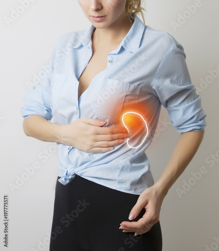 Cuadro en lienzo woman  with graphic visualisation of spleen
