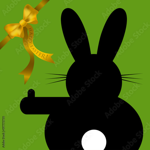 Easter wishes - sitting and hitchhiking bunny