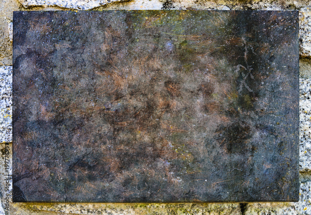 Burnt colorful concrete plate