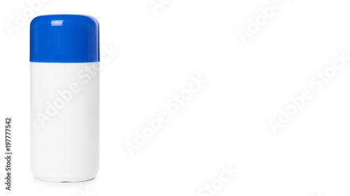 White medical container isolated on white background. copy space, template