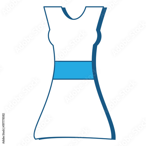 woman dress icon over white background, blue shading design. vector illustration