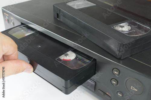  videotape into a tape recorder photo