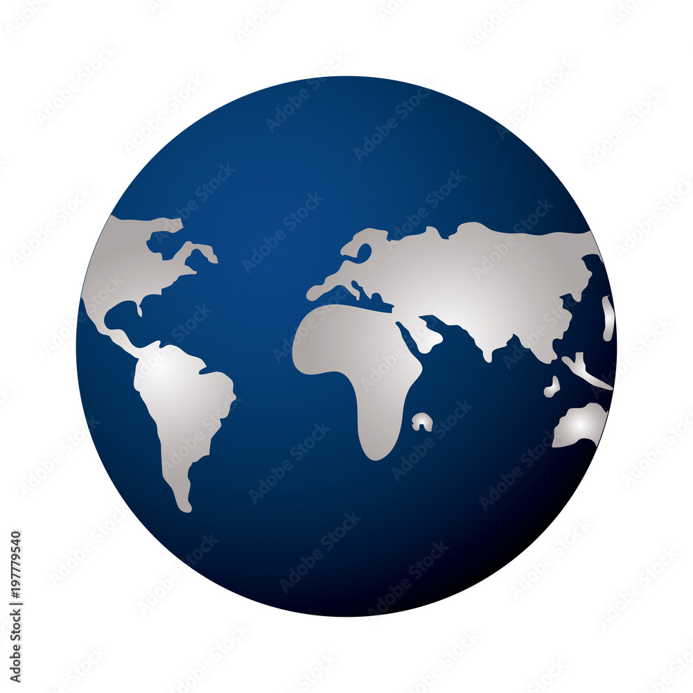 earth planet globe icon over white background, colorful design. vector illustration earth planet globe icon over white background, colorful design. vector illustration